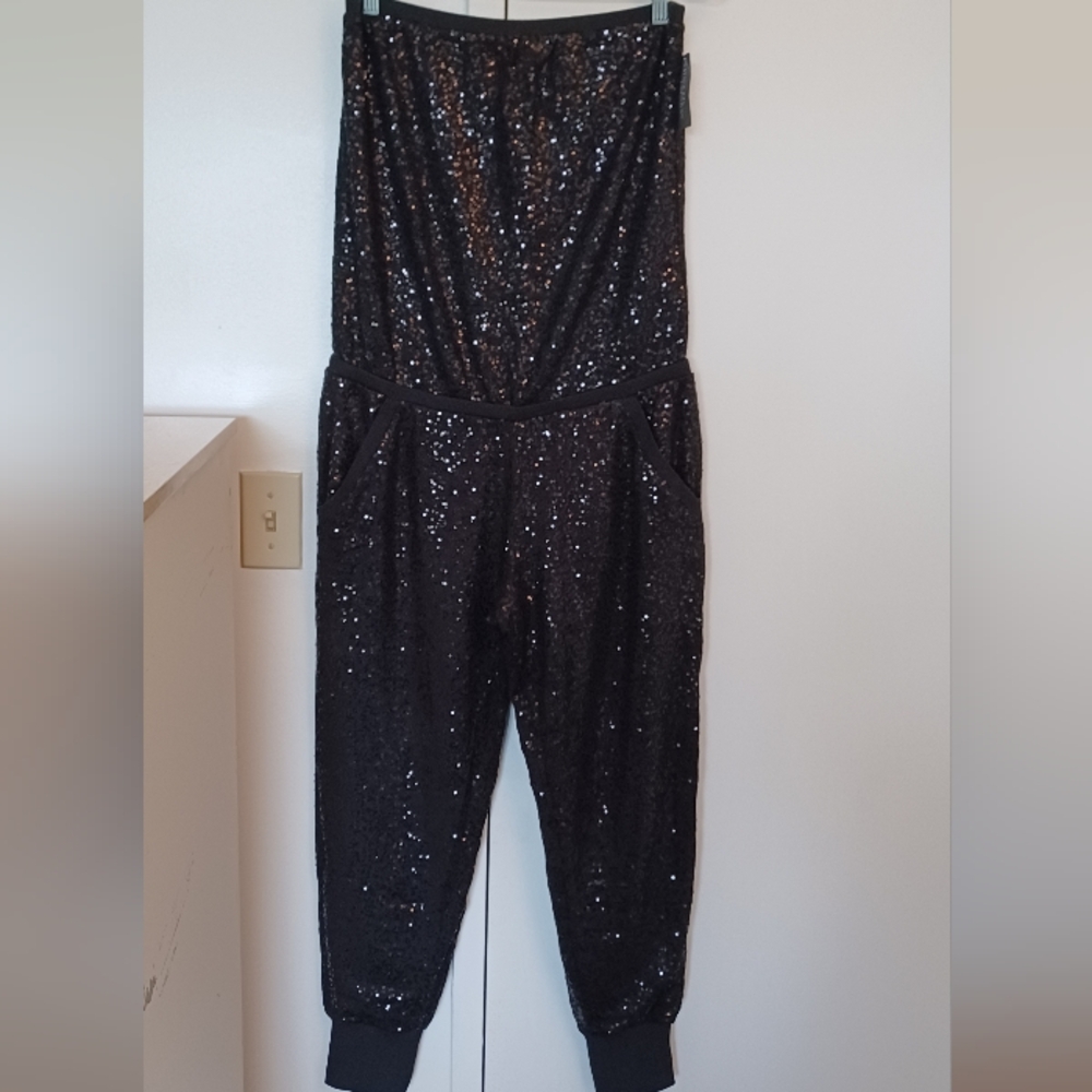 Victoria's Secret Black Sequin Jumpsuits SizeMedium NWT
